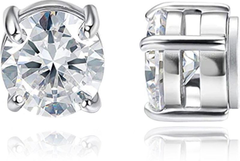 LGT Jewels - Heren Oorbellen - Zilverkleurig - Edelstaal - Magnetisch