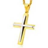 Mendes - Venetiaanse Schakelketting - Goud - Edelstaal Kruis Hanger