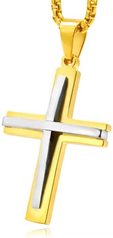 Mendes - Venetiaanse Schakelketting - Goud - Edelstaal Kruis Hanger