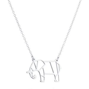 LGT Jewels Dames ketting Origami elephant Zilverkleurig