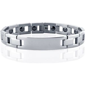Edelstaal heren armband Tom Jaxon Magneten Graveren Zilverkleurig