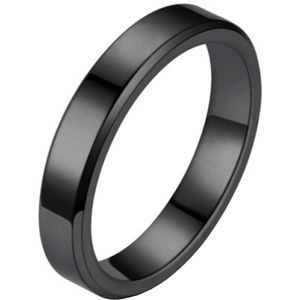 LGT Jewels - Smalle Stalen Ring - Zwart - Edelstaal - 4mm Breed