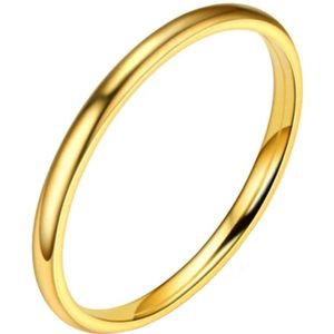 LGT Jewels smalle stalen ring Goudkleurig 2mm-15mm