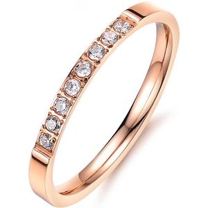 LGT Jewels dames ring Rose Edelstaal Zirkonia-17mm