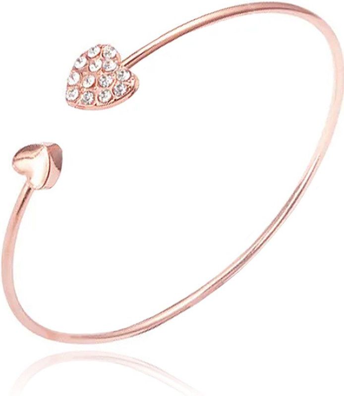 LGT JWLS - Bangle Armband - Rose Goud - Metaal Legering - Verstelbaar