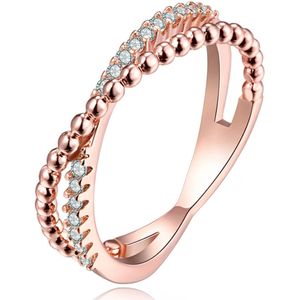 Dames Ring Rose Verguld met Zirkonia-18mm