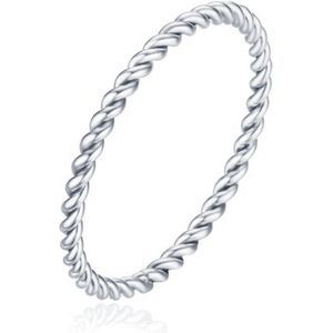 Gedraaide Elegante Dames Ring Edelstaal Verzilverd Zilverkleurig-17mm