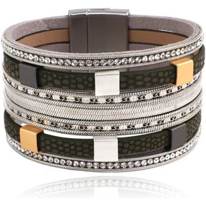 Deja Jewels Meerlaags Armband - Squares Silver