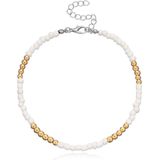 LGT JWLS - Enkelbandje - Wit - Goudkleurig - Kralen