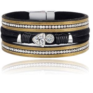 Boho Armband met Meerdere Lagen - Triangle Zwart