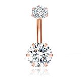 LGT JWLS - Hexagon Piercing - Rosegoudkleurig - Zirkonia