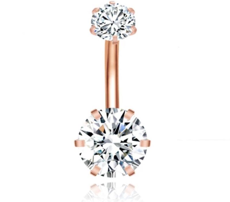 LGT JWLS - Hexagon Piercing - Rosegoudkleurig - Zirkonia