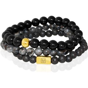Memphis TRIO Kralenarmbanden set ""The Wolf""-21cm