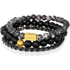Memphis TRIO Herenarmbanden set "Billy The Kid"-21cm