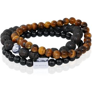 Memphis TRIO Kralenarmbanden set ""Tommy""-21cm