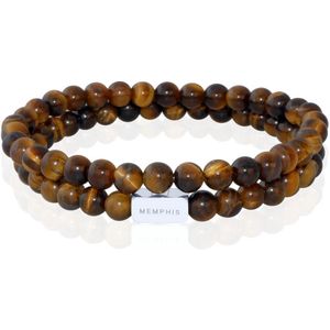 Memphis DUO Kralenarmbanden set "Tiger King"-19cm