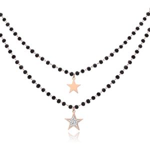 Cilla Jewels - Ketting - Zwart - Roestvrijstaal - Ster Hanger