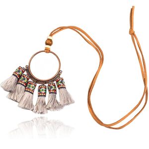 Deja Boho Tassel Ketting - Zand