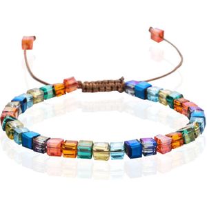 Memphis Bohemia Kralen Armband - 4mm Kristal Glas Multi