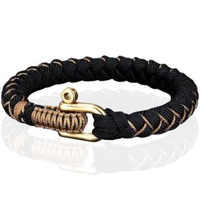 Luxe Survival Stijl Armband - Goud Zwart-24cm
