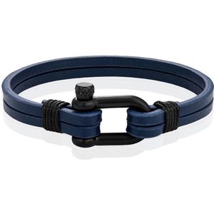 Mendes Dubbele Lederen Band - D-Shackle Royal-19cm