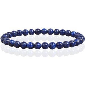6mm Memphis Natuursteen Armband - Lapis Lazuli