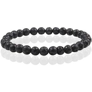 Memphis - Kralen Armband - Lava - Natuursteen - Elastisch