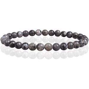 6mm Memphis Natuursteen Armband - Snowflake Obsidian