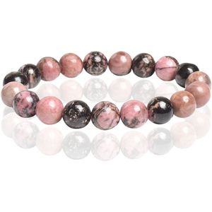 Memphis Natuursteen Armband 10mm - Rhodonite
