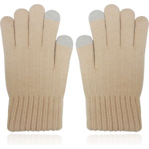 LGT JWLS Beige Gebreide Dameshandschoenen - Extra Warme Voering