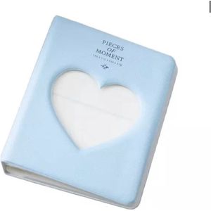 Mini Fotoalbum Hartje - 64-vaks Fotoalbum - Fotoboek Foto - Musthave - Mini album - Memories - Blauw | Geschikt voor (o.a.):  Instax Mini 7s / 8 / 9 / 11 / 25 / 90 / Link / SP-2 | Fotoboek Foto |Musthave | instax foto's | mini album |