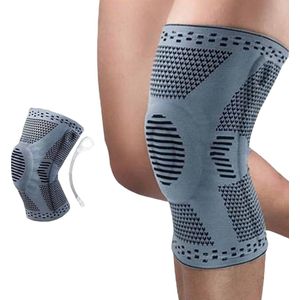 Chibaa - Knie band - Grijs - Maat: Medium - Unisex - Knie Versterking - Orthopedische kniebrace voor kruisband - Knieband voor meniscus - Kniebeschermer - Patella - Compressie kniebandage blessure - Sporten - Bescherming