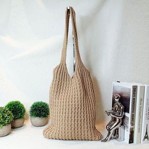 Without Lemon - Gebreid Schoudertas - Knitted Tote Bag - Boodschappentas - vrouwen - Large - Khaki