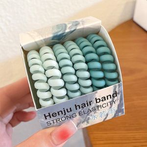 Without Lemon - Set van 6 - Haar Elastiekjes - Spiraal - Haarband - spiraal elastiek - geen afdruk - stevige grip - hoog draagcomfort - Kleur: Ice Mint Blue