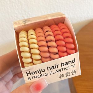 Without Lemon - Set van 6 - Haar Elastiekjes - Spiraal - Haarband -spiraal elastiek - geen afdruk - stevige grip - hoog draagcomfort - Kleur: Autumn Orange