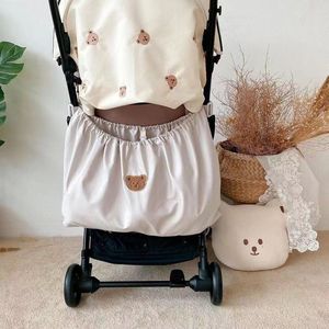 Ychee - Hangende Tas voor Kinderwagen - Buggy Stroller Hanging Bag - Box opberger - Speelgoed opberger - Cadeautje -babyshower -unisex - Beer - Beige