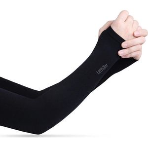 Chibaa - Set van 2 - Unisex Sport Arm Sleeves - Koelend Armstuk - Zonbescherming - UV protect - hiken - Wielrenners - Fiets - Hardloop - Zomer - wandeling - wandelen- Koeling - Ademend - Zwart