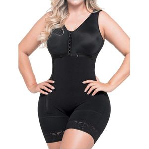 Wow Peach - Premium Full Body Compressie Shaper - Verstelbare Haakjes - met Plas gat - Corrigende ondergoed - Butt Lift - Chest Support - Waist Trainer - Body Shaper - Shapewear - Zwart - Medium