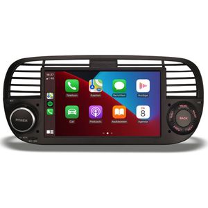 Carplay autoradio voor Fiat 500 | 2007 t/m 2015 | Draadloos Apple Carplay & Android auto | 4GB + 64GB | 8-Core processor | Cartronix | 2025 model | 2007 2008 2009 2010 2011 2012 2013 2014 2015 | Bluetooth & Wifi | Full Touch