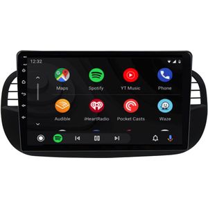 Fiat 500 Android Autoradio zwart | 2007 t/m 2015 | CarPlay