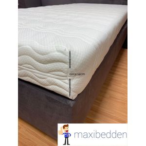 Maxibedden Dream - Matras - 100x200 - HR Koudschuim - Hybrid - 14cm - Afritsbaar Wasbaar Tijk - Orthopedisch Purschuim - Hotel XL Kwaliteit - Anti Bacterieel - Gratis Retour