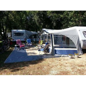 tentdoek - tentzeilbescherming - gronddoek = 8 x 4.20 mtr - 130 gr p/m² - grijs
