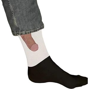 Grappige Sokken met Penis - Maat 40/46 - piemel sokken / Mannen maat - Piemel/Sexy humor - Zwart - Funny Dick Socks