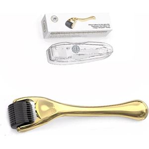 Dermarolling - Deluxe premium gold Titanium dermaroller - 540 naalden- 1 mm incl. Beschermkap en Opbergdoosje - dermaroller haargroei - dermaroller 0.5