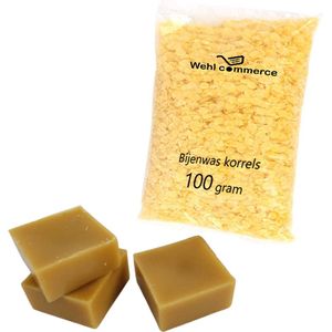 Zuivere gele bijenwas pastilles - voordeelverpakking Bijenwas korrels - 100 gram + 3 bijenwasblokjes (210 gram)- 100% zuiver - bijenwas puur -bijenwas kaarsen- bijenwas kaarsen maken - lippenbalsem maken - bijenwas wraps maken
