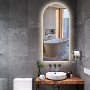 Bella Mirror - Spiegel - Half Ovaal - 50 x 100 cm - Met LED Verlichting