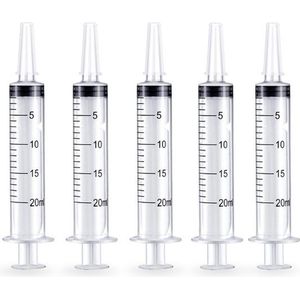 Spuit - Spuiten - Injectiespuit - Doseerspuit - Injectiespuit Zonder Naald - 20ml - 5 Stuks