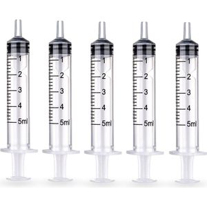 THRIVO Spuit - Spuiten - Injectiespuit - Doseerspuit - Injectiespuit Zonder Naald - 5ml - 5 Stuks