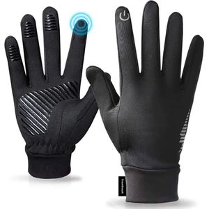 TravelHawk Winterhandschoenen voor dames en heren, zwart, touchscreen-handschoenen, warme thermische handschoenen, skihandschoenen, fietshandschoenen, sporthandschoenen, loophandschoenen, antislip,