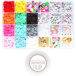 Principessa Katsuki trendbox – Katsuki-kralen – Polymeerkralen – Smileys – Letterkralen – 2.700 kralen + veel extra artikelen – DIY